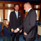 Crown Prnce Haakon, Crown Princess Mette marit, Princess Ingrid Alexandra and Prince Sverre Magnus receive their guests for a reception on board the Royal Yacht Norge (Foto: Stian Lysberg Solum / NTB scanpix)